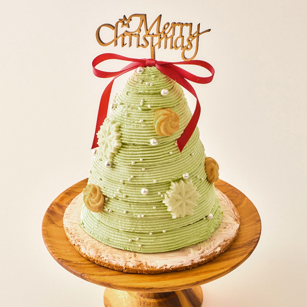 「ユーレカケーキ」の「ピスタチオショコラのクリスマスツリーケーキ」税込み6,480円（送料込み・冷凍便）