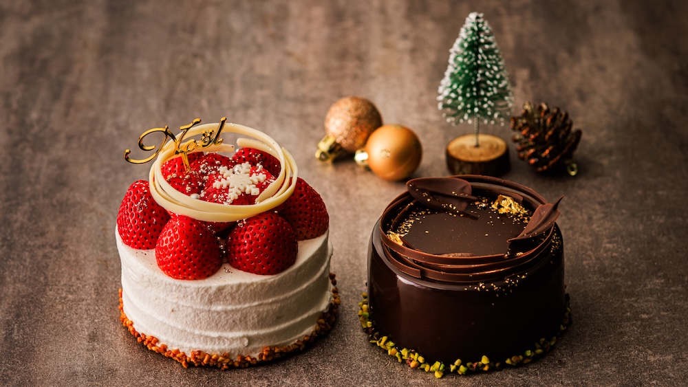 「あまおうのクリスマスショートケーキとショコラ ド ノエル」