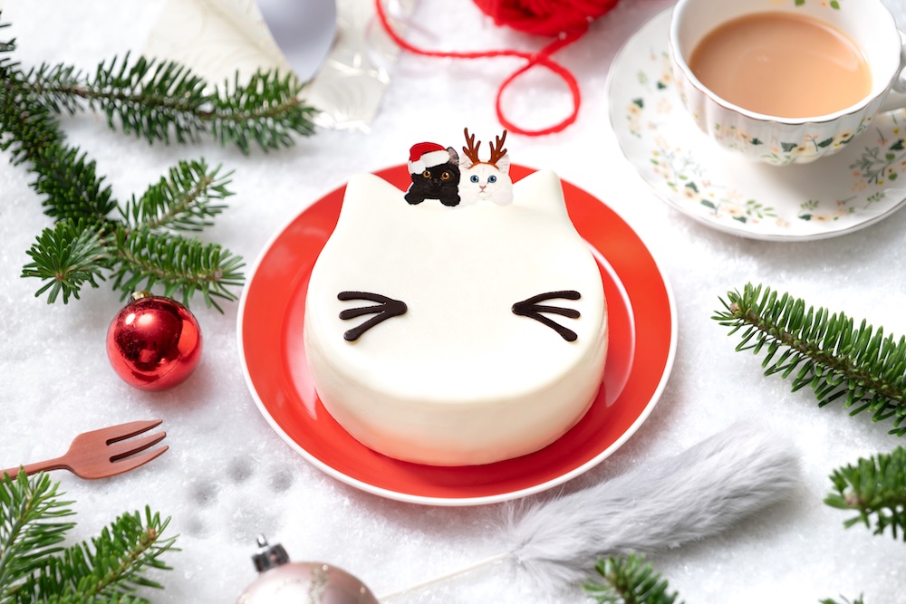「白ねこクリスマスケーキ～ホワイトチョコ&ベリー～」税込み3,980円