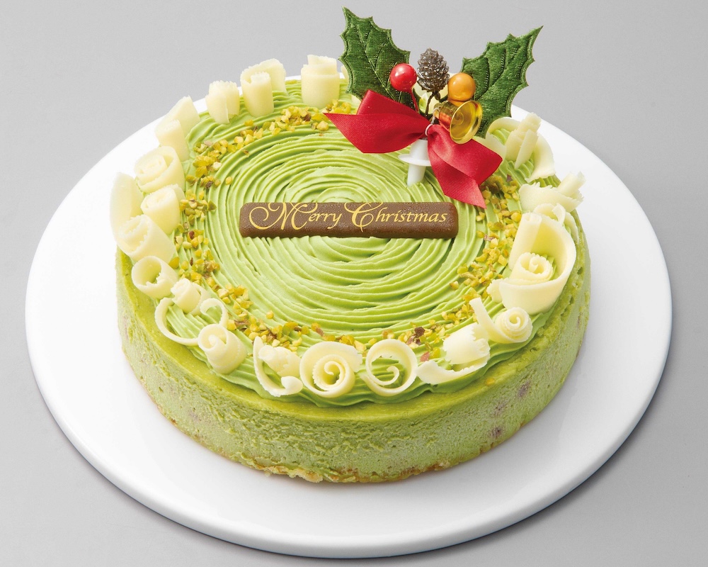 「パパジョンズ」の高島屋限定「ピスタチオホワイトクリスマスチーズケーキ」税込み6,210円(送料込・冷凍便)