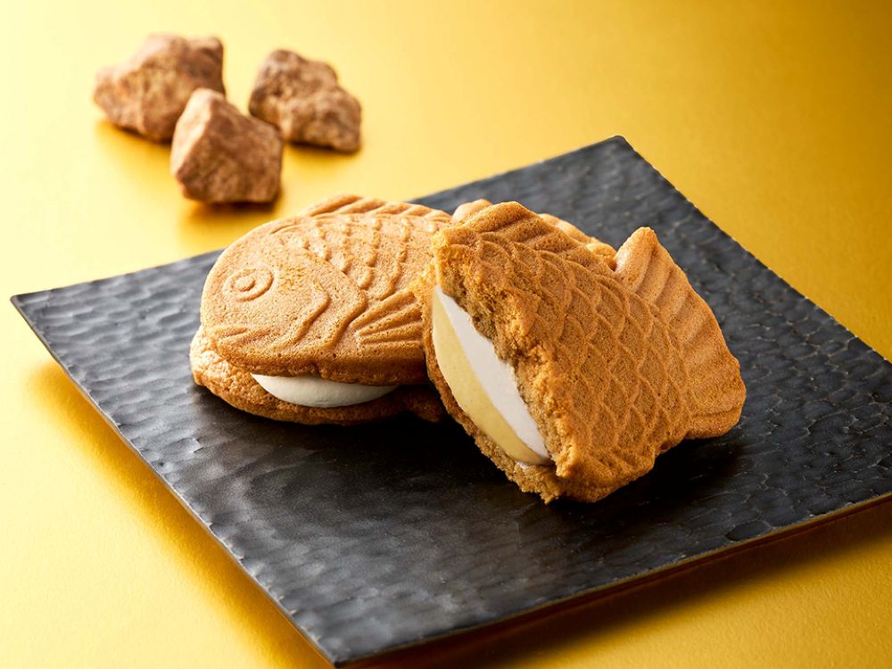 「多良間黒糖・黒たい焼（カスタードミルク）」税込み希望小売価格は199円（沖縄県のみ248円）