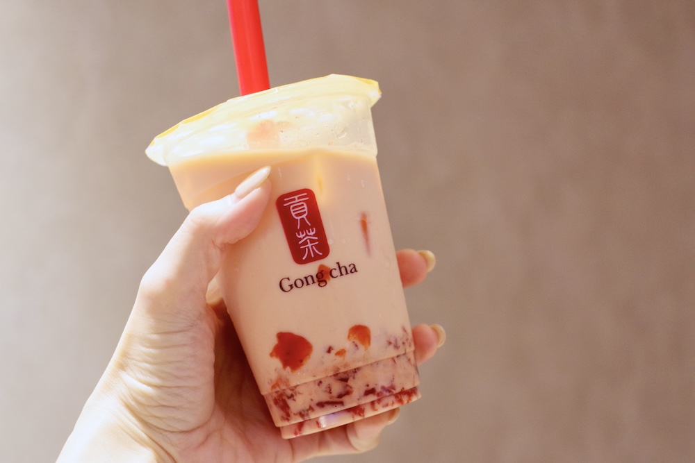 「あまおうホリデー ミルクティー（アイス）」Mサイズ・税込み670円