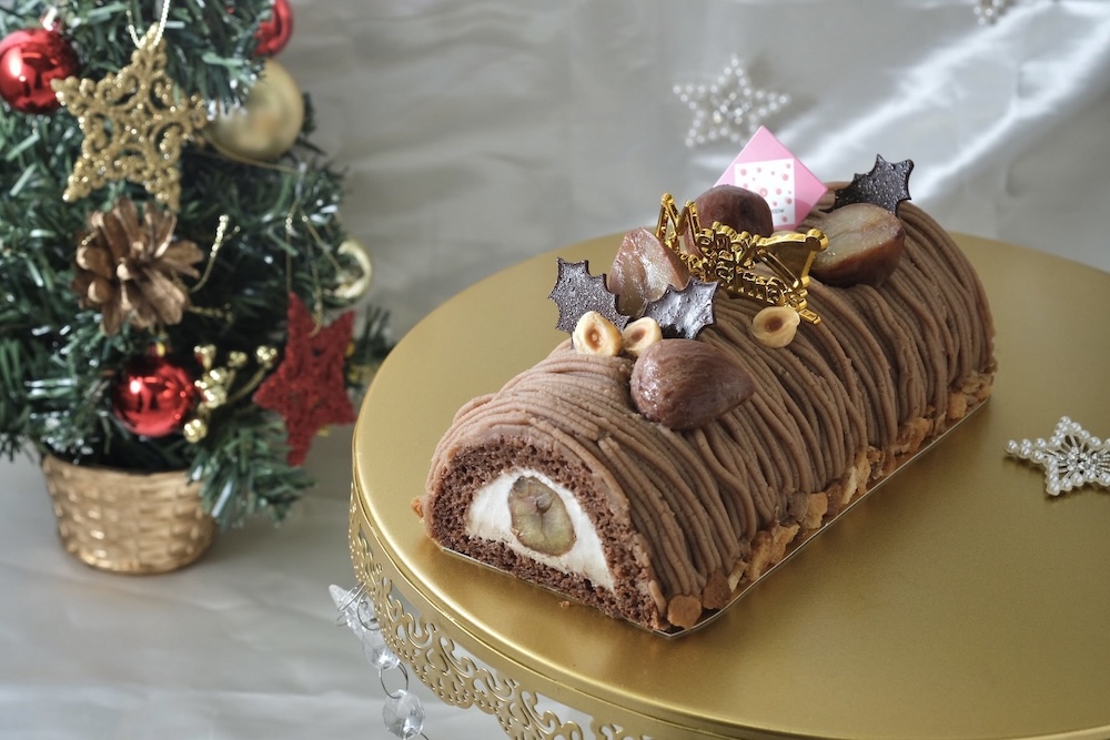 グルテンフリー・洋酒不使用「モンブランブッシュドノエル」7,182円(配送対応)