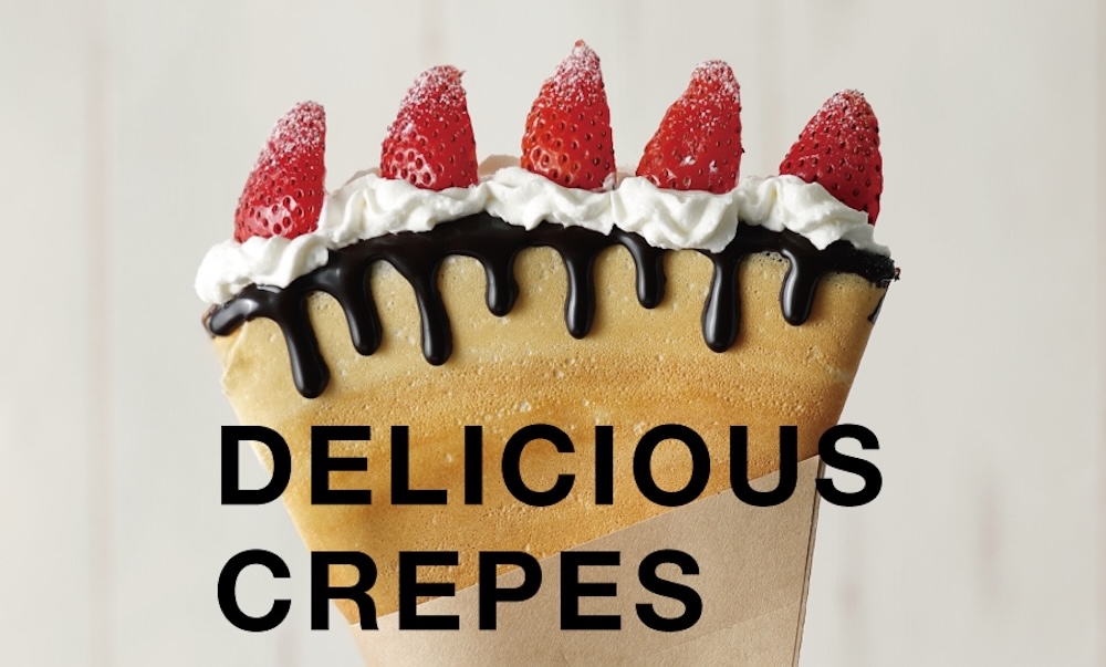 販売開始した兵庫県神戸市の「名谷グーテ」で販売される「クリスピークレープ(いちご&チョコ)」税込み880円