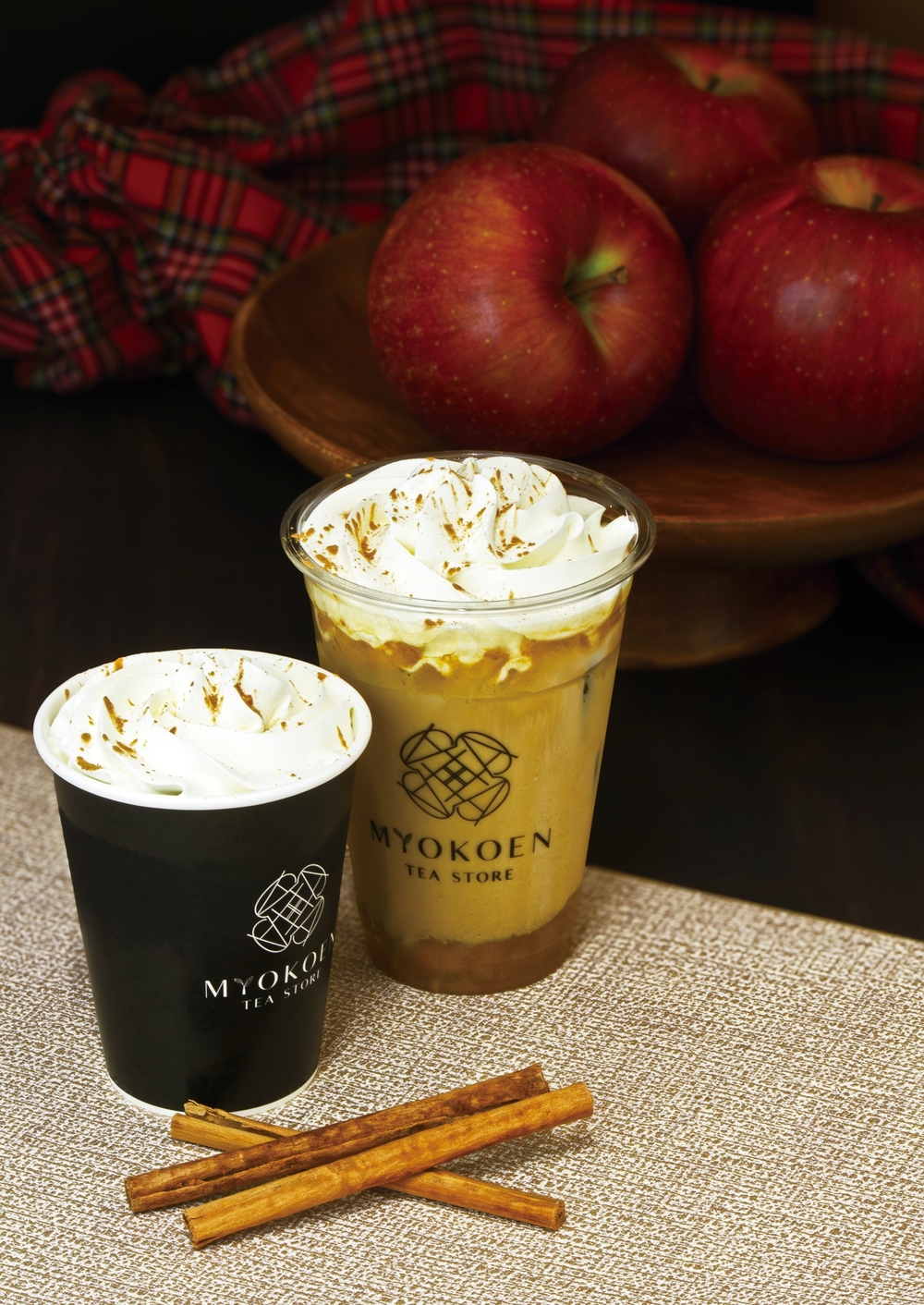 心も体も温まる贅沢な“~シナモン香る~りんごのほうじ茶ラテ” 名古屋のお茶専門店「MYOKOEN TEA STORE」から 冬季限定の新作登場