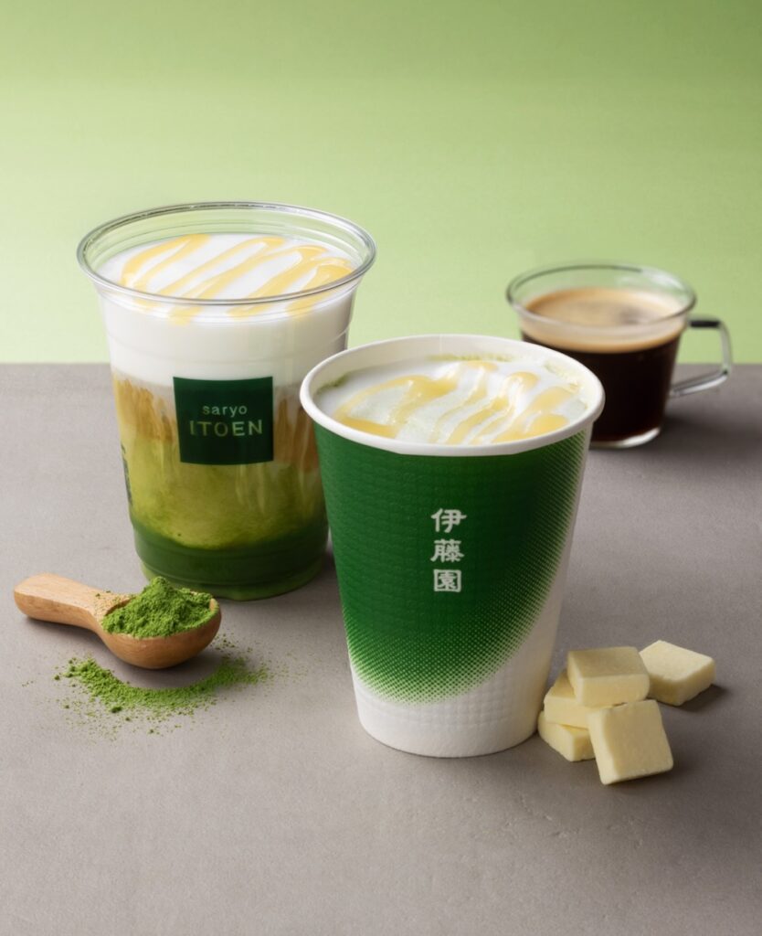 伊予鉄松山市駅店限定「抹茶ホワイトモカ(ホット/アイス)」イートイン・税込み770円、テイクアウト・税込み756円