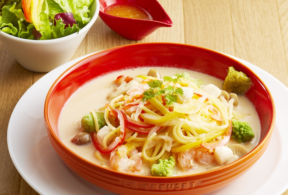 「豆乳オマールスープの生パスタ、柚子胡椒添え」税込み1,859円