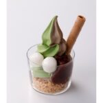 「抹茶&ほうじ茶白玉あずきソフトクリーム」イートイン・税込み770円、テイクアウト・税込み756円