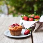 「いちごとクリームチーズのマフィン」テイクアウト・400円 、イートイン・407円