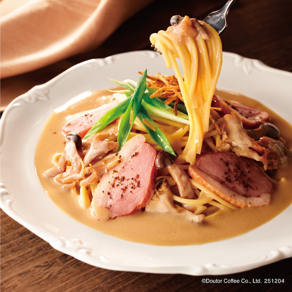 「鴨と九条ねぎの豆乳クリームパスタ」税込み1,080円