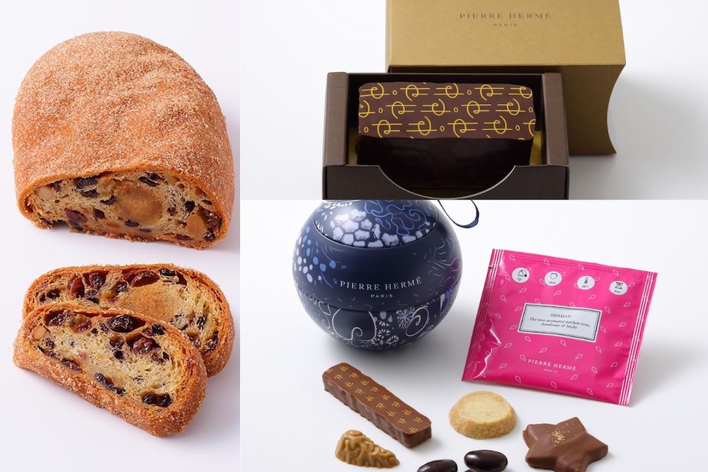 左から時計回りに「シュトレン」3,996円、「パン デピス ショコラ ノワール エ ミエル」2,997円、「ブール ド ノエル」2,268円