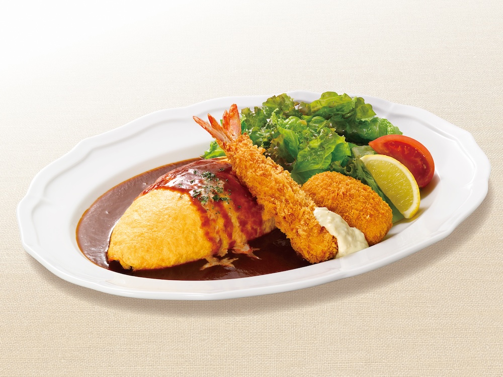 「ロイヤルオムライス with 天然海老フライ＆紅ずわい蟹のクリームコロッケ」税込み2,068円