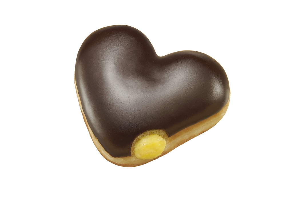 「チョコ カスタード ハート」テイクアウト・税込み291円、イートイン・税込み297円