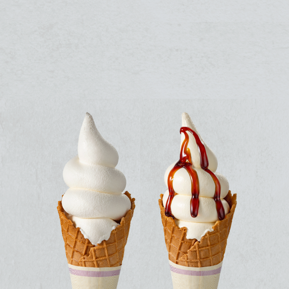 左から「ソフトクリーム（バニラ）」、「ソフトクリーム（プリン）」イメージ