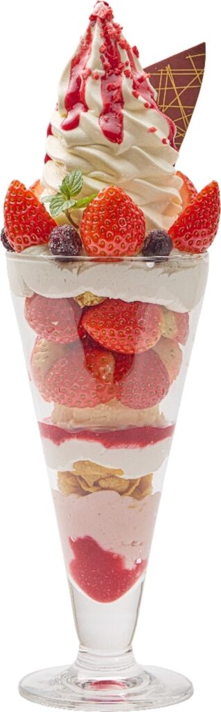 「苺あふれるごほうびパフェ」