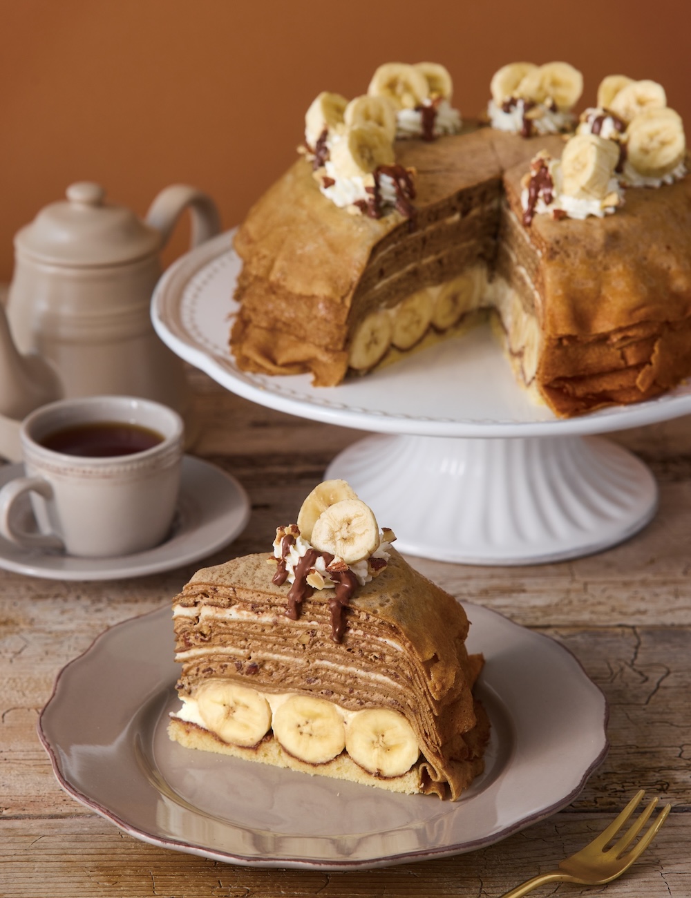 「アーモンドモカクリームとバナナのミルクレープ」イメージ