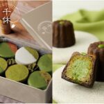 左から「千休」の「抹茶チョコレートクッキー缶（24枚入り）」3,981円、「抹茶玄米カヌレ」591円