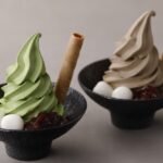 「白玉あずきソフトクリーム(抹茶/ほうじ茶/抹茶&ほうじ茶)」税込み990円
