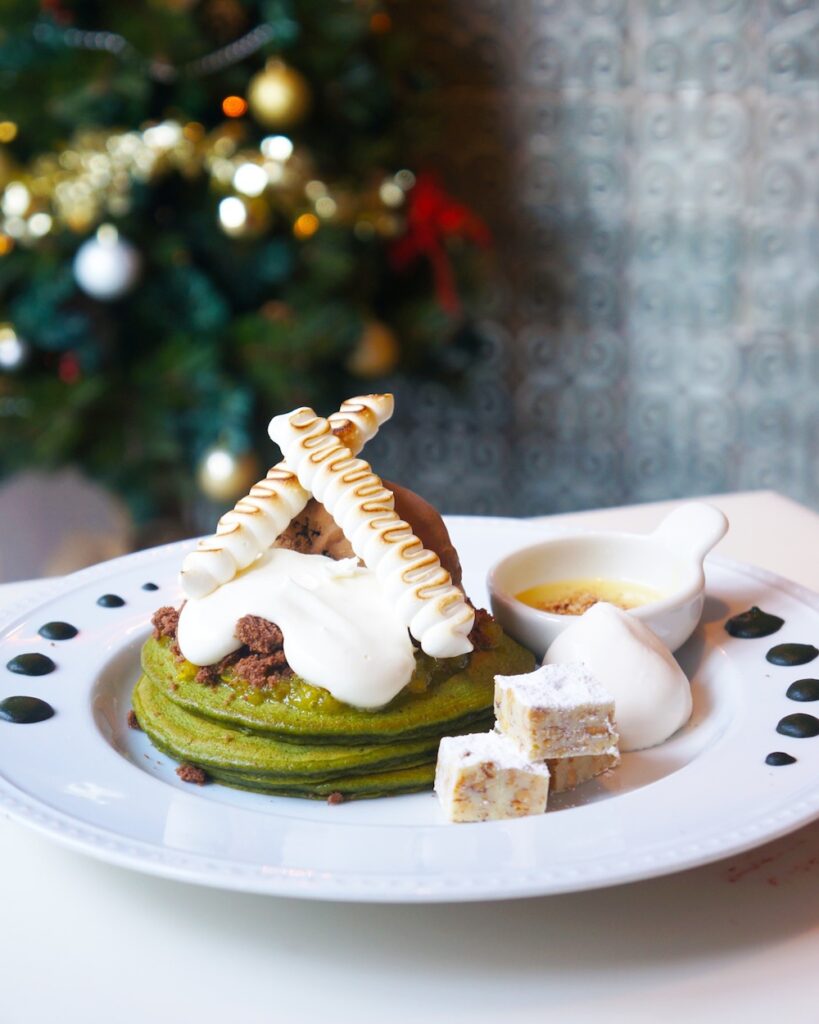 「ホワイトチョコとゆずジャムの抹茶パンケーキ」イメージ