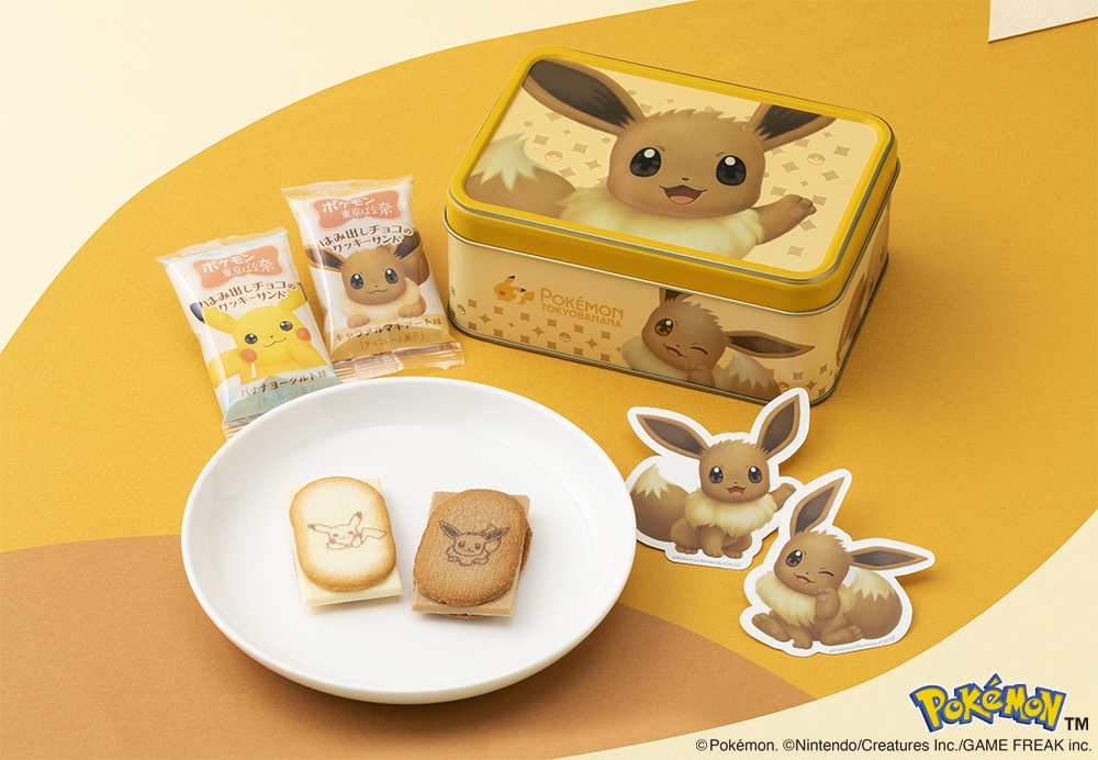 「ポケモン東京ばな奈 はみ出しチョコのクッキーサンド スペシャル缶（イーブイ缶）」12枚入り・税込み1,998円(C)Pokémon. (C)Nintendo/Creatures Inc./GAME FREAK inc.