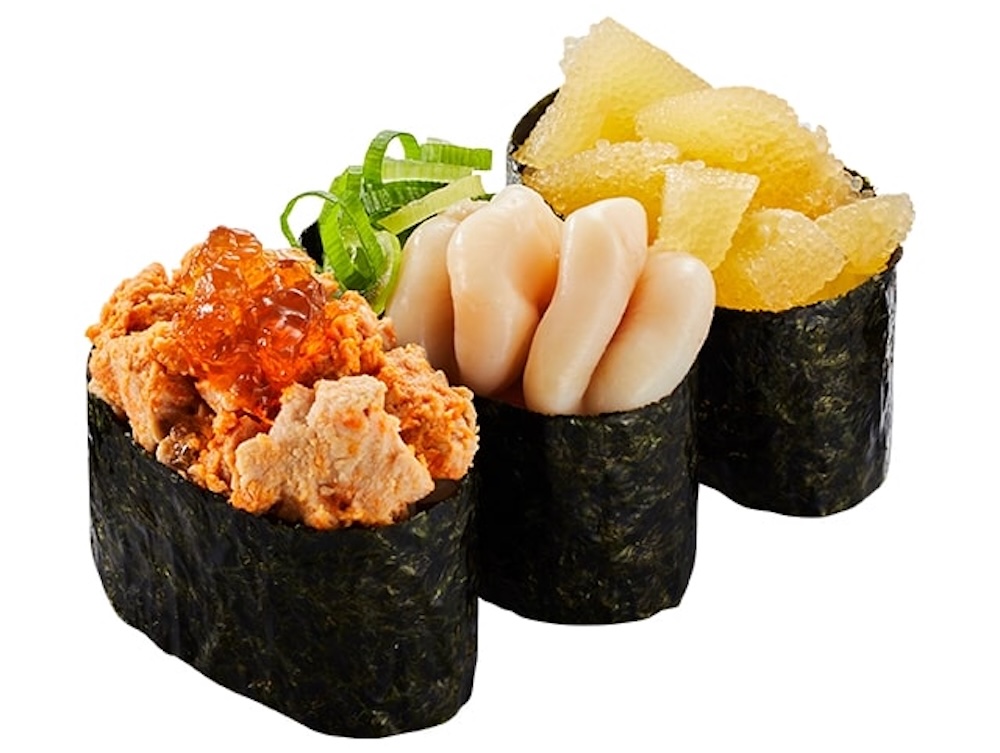 「3種の冬ネタ軍艦三昧」税込み290円