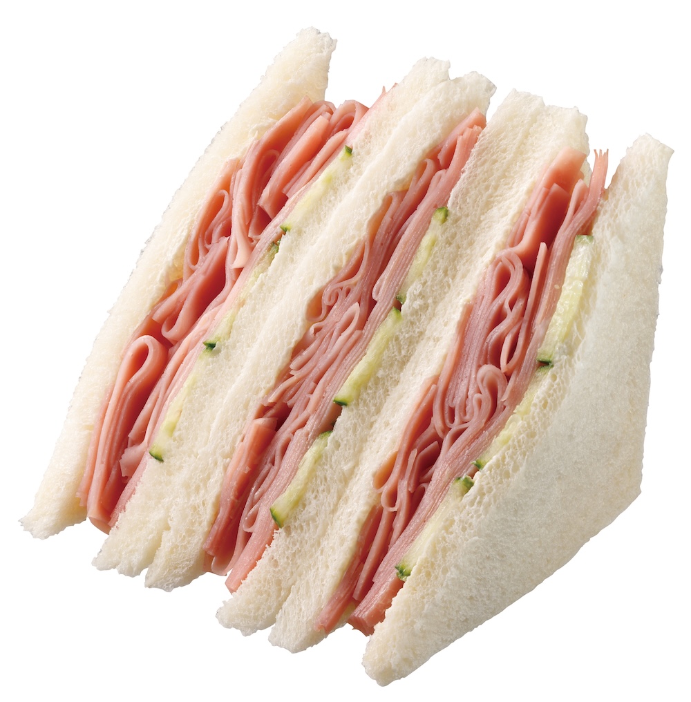 2月10日より発売される「盛りすぎ！ハムサンド」税込み343円