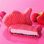 「和菓子アイス たい焼き最中 福岡県産あまおう しっぽまであん」1個・税込み118円〜