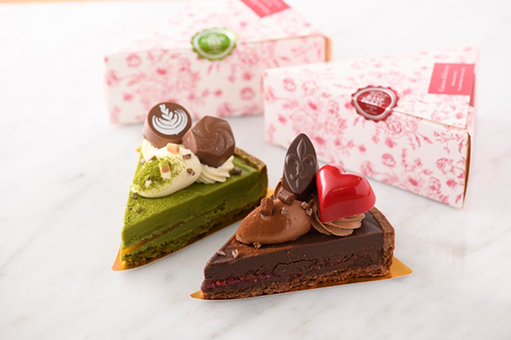 「パティスリーハシモト」より販売される「プルモア Pourmol(抹茶・ラズベリー)」各種2,160円