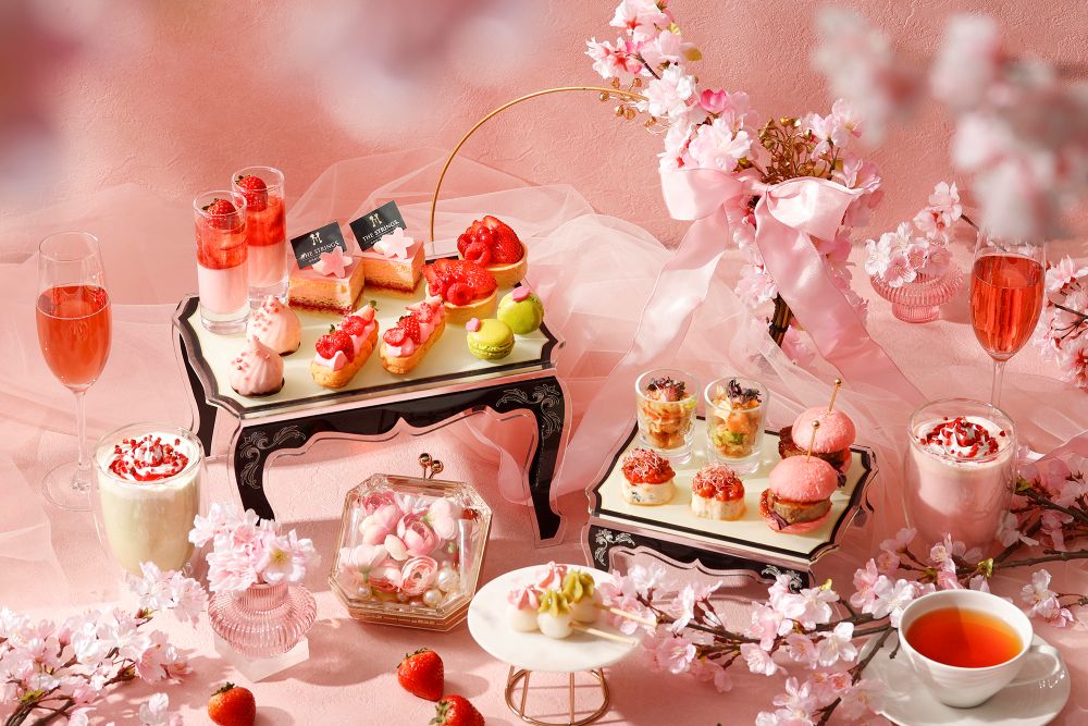 「桜×いちご お花見アフタヌーンティー」イメージ