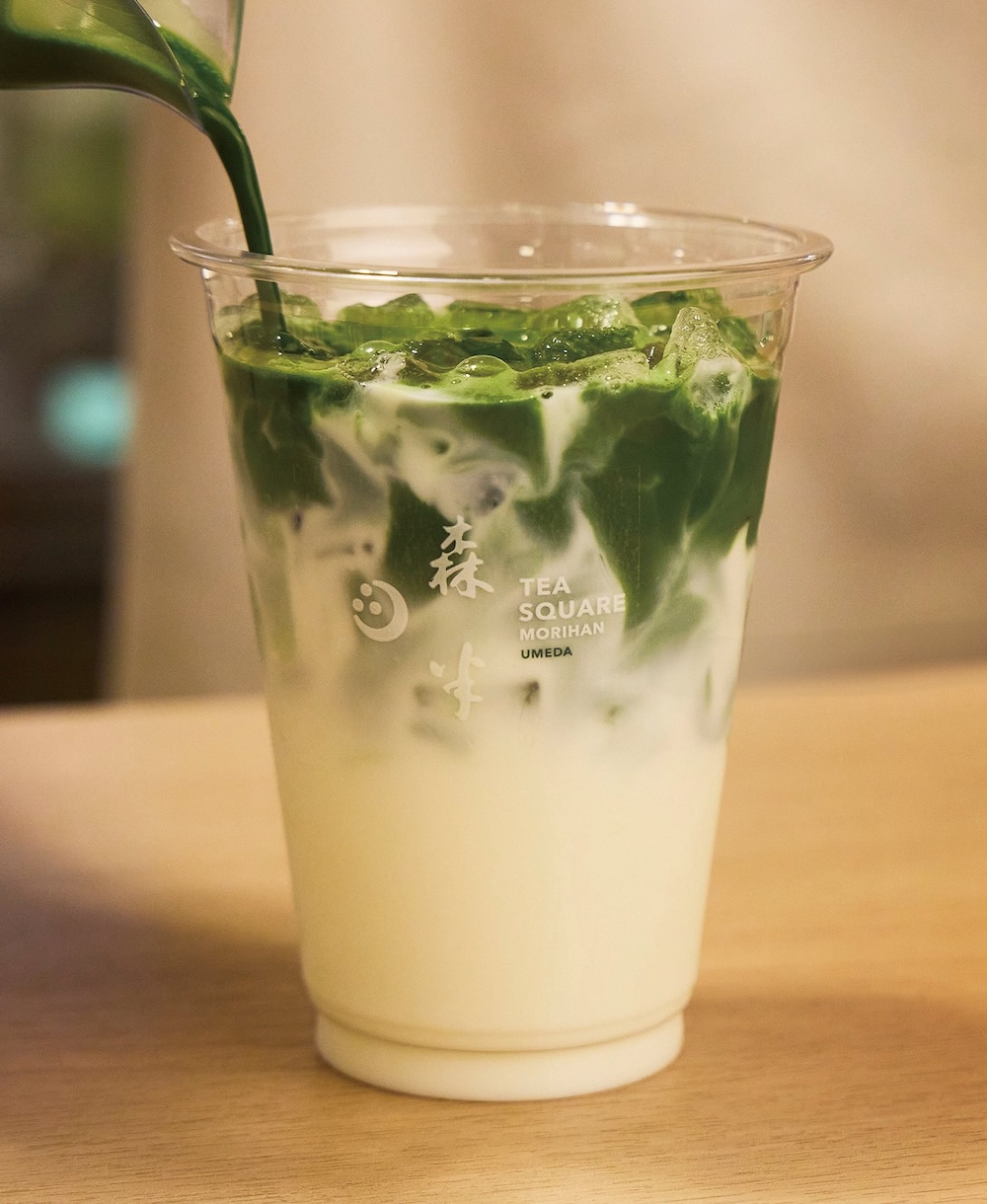 「森半ティースクエア梅田」の 阪急うめだ本店限定「抹茶ホワイトチョコラテ」701円