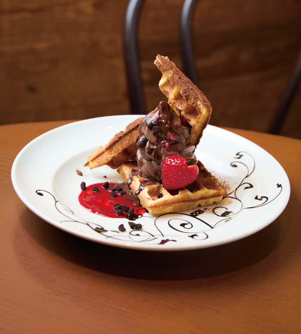 「オールスターダイニング」の「ちょこと恋するワッフル」1プレート・1,680円