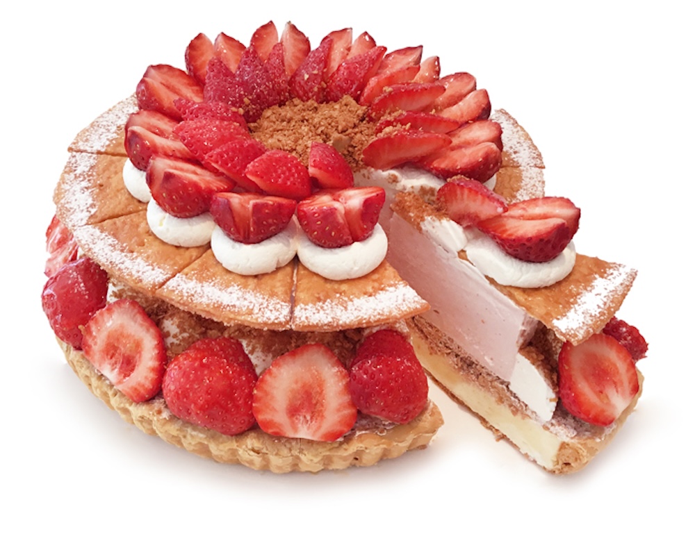 天満橋京阪シティモール店の「和歌山県 日高郡 はないちご農園産 いちご『まりひめ』のミルフィーユケーキ」1ピース・税込み1,500円