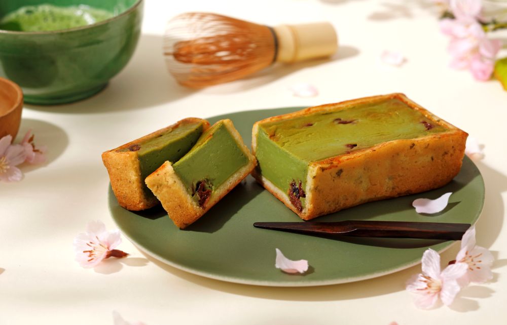 「手焼きチーズケーキ（抹茶withさくら）」イメージ