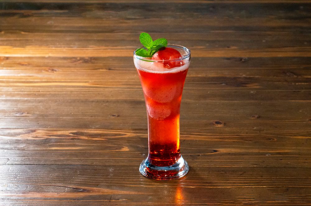 「笠庵」にて販売する「いちごソーダ」税込み820円