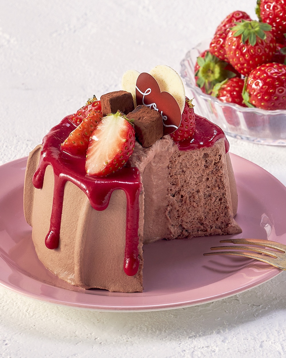 シフォンケーキ「〜Valentine Chiffon Cake〜 ストロベリーショコラ」イメージ