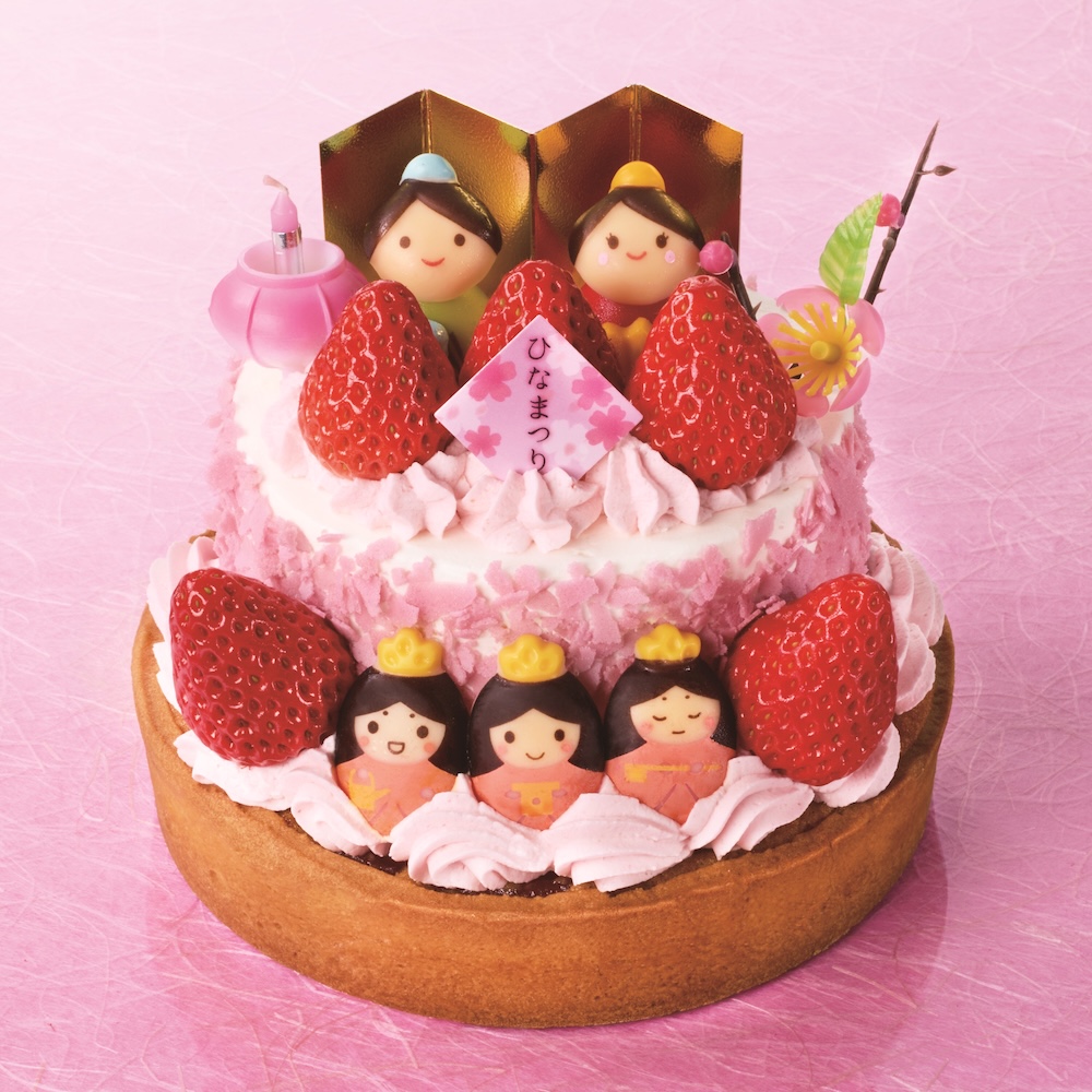 2月27日〜3月3日に販売される「桃の節句 苺の2段タルトデコレーション」税込み4,490円