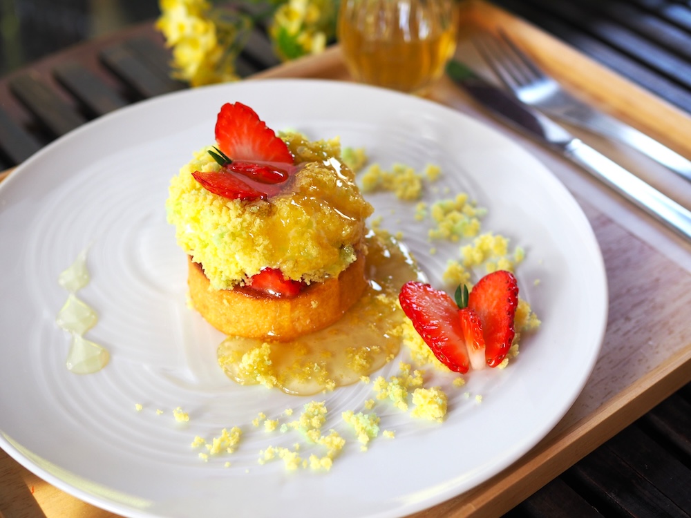 「ちょうちょ舞う菜の花畑ケーキ」イメージ