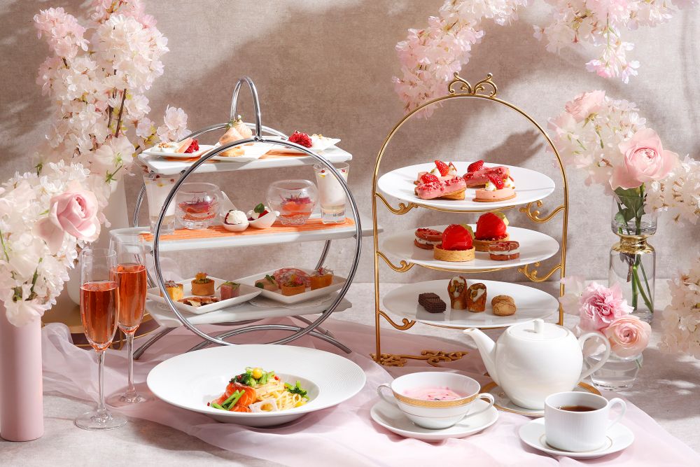 「ジリオン」にて販売される「ストロベリーブロッサムアフタヌーンティー」イメージ