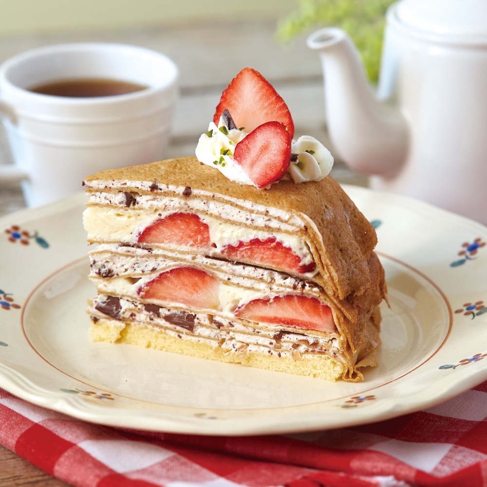 「チョコと苺とヘーゼルナッツのミルクレープ」イメージ