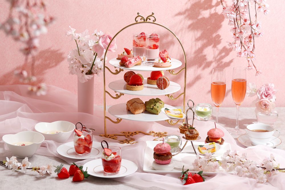 「マンハッタン」にて販売される「ストロベリーブロッサムアフタヌーンティー」イメージ