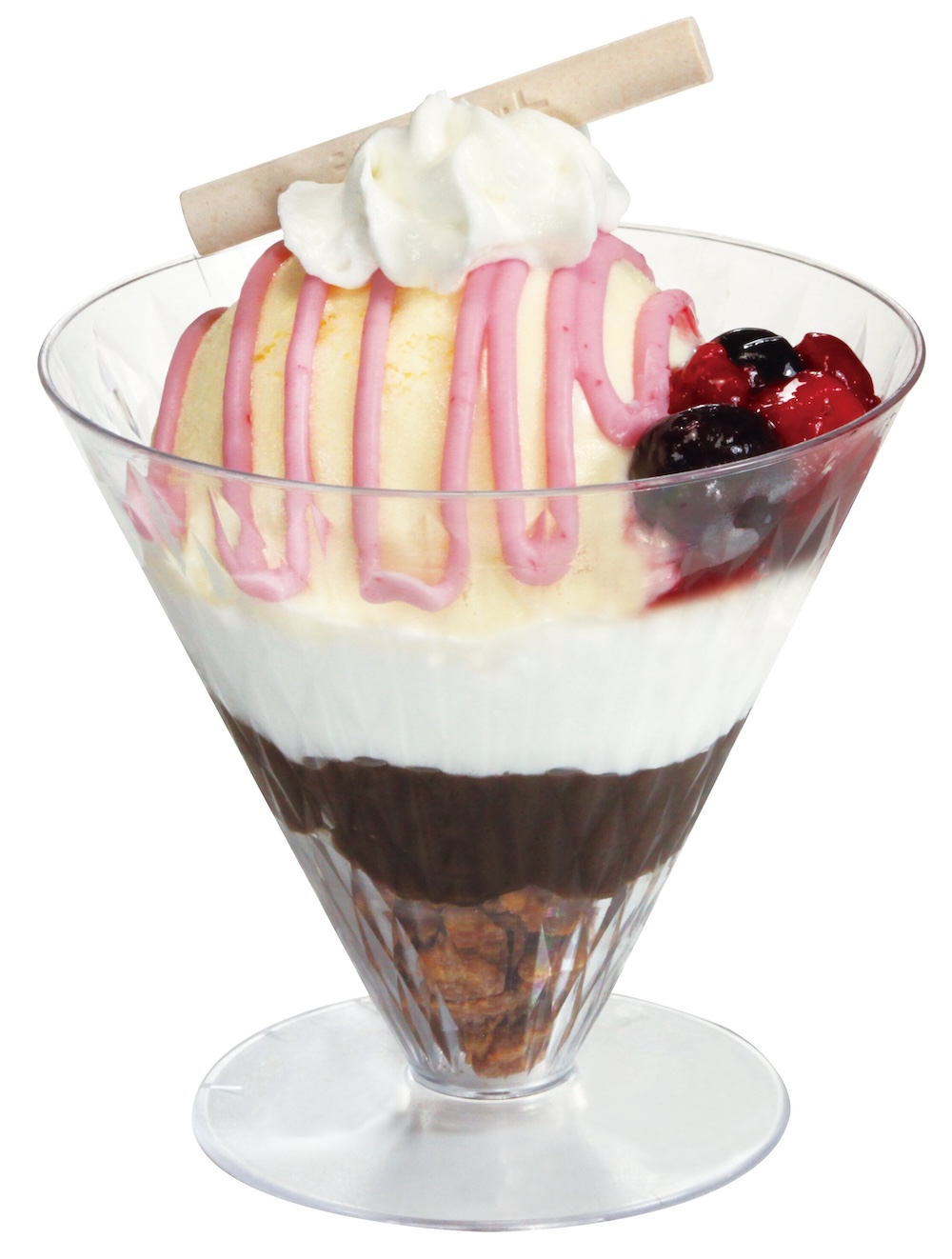 4月3日〜5月14日に販売される「松田と萩原のチョコ&ベリーパフェ」480円