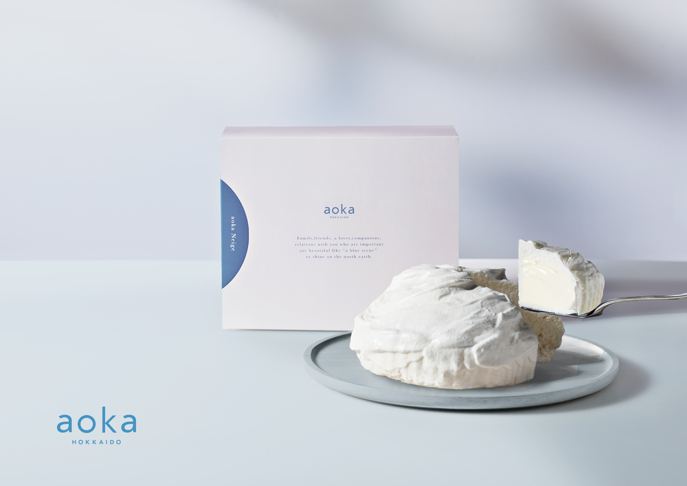 北海道の洋菓子ブランド“aoka(アオカ)”の 新作スイーツはチーズケーキ　 雪のようにふわりとほどける、aokaの新しいくちどけ 『aoka Neige(アオカ ネージュ)』