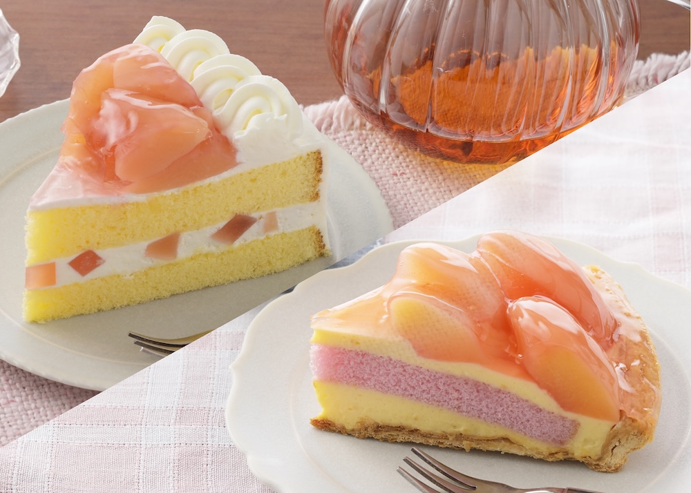 左上から「白桃のショート」、「白桃のパイ」