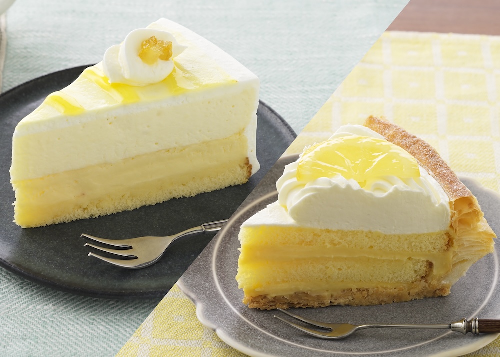 左上から「瀬戸内レモンのベイクドレアチーズ」、「瀬戸内レモンのパイ」