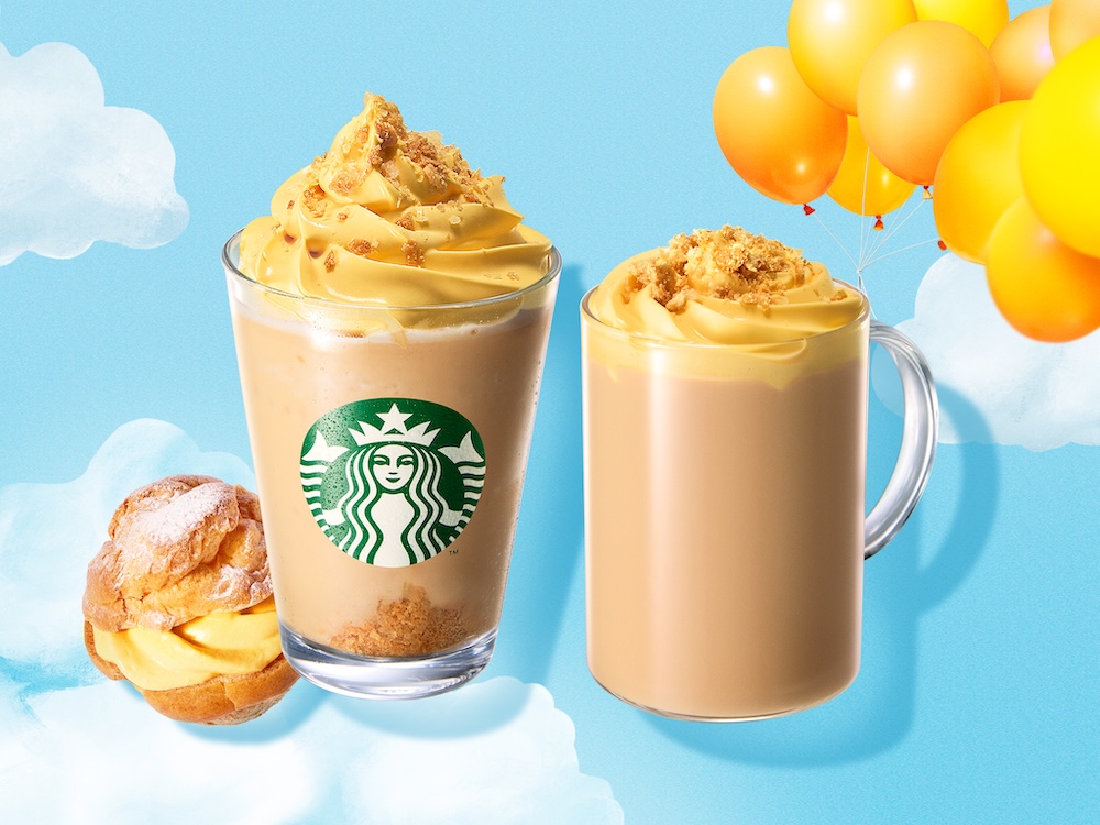 左から「シュークリーム フラペチーノ」、「シュークリーム ラテ」イメージ