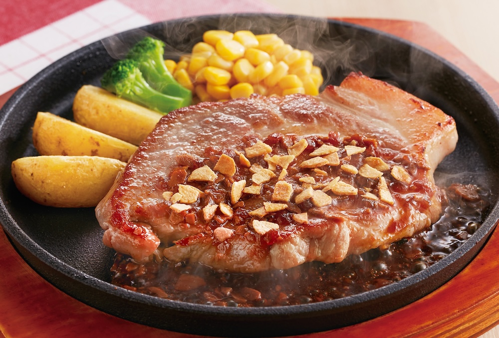 「肉旨!厚切り豚肩ロースステーキ にんにく醤油」税込み1,175円