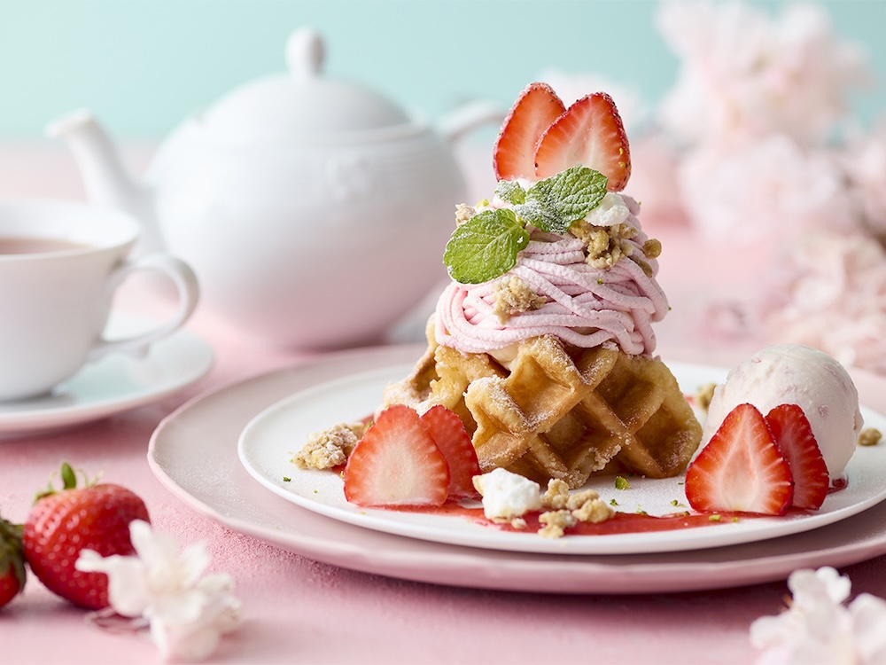 「さくらと苺のモンブランワッフル」イメージ