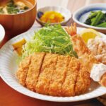 「ロースかつの特選バラエティフライ定食」税込み1,065円(税込み1,098円からプライスダウン)