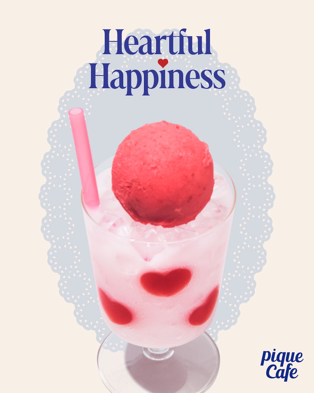 「ハートのホワイトソーダフロート～ラズベリージェラート～」税込み890円