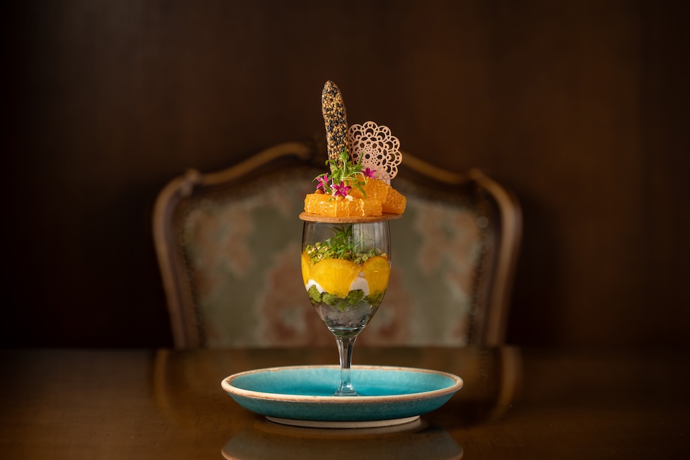 「新緑の芽吹きの桜パフェ 伊豆不知火との調和」イメージ